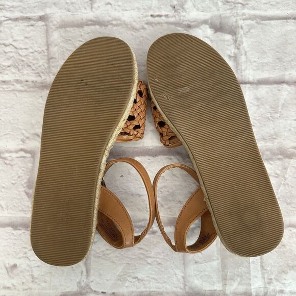 GAP Girls 3 Shoes Faux Leather Espadrille Open Toe Woven Sandals Adjustable - Picture 4 of 8